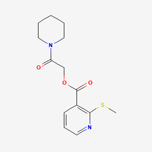 molecular formula C14H18N2O3S B13362777 2-Oxo-2-(piperidin-1-yl)ethyl 2-(methylthio)nicotinate 