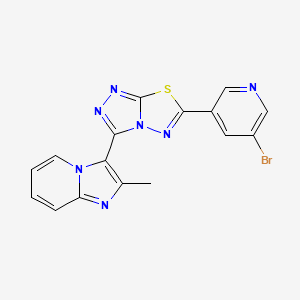 molecular formula C16H10BrN7S B13362783 3-[6-(5-Bromo-3-pyridinyl)[1,2,4]triazolo[3,4-b][1,3,4]thiadiazol-3-yl]-2-methylimidazo[1,2-a]pyridine 