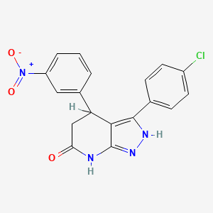 3-(4-Chlorophenyl)-4-(3-nitrophenyl)-1,2,4,5-tetrahydropyrazolo[3,4-b]pyridin-6-one