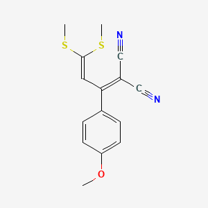 molecular formula C15H14N2OS2 B13362808 [1-(4-Methoxyphenyl)-3,3-bis(methylsulfanyl)prop-2-en-1-ylidene]propanedinitrile CAS No. 64573-34-8