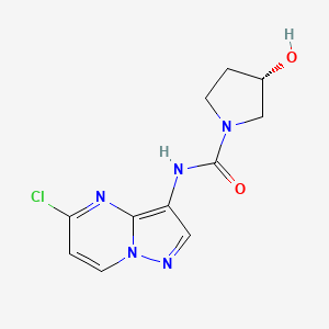 molecular formula C11H12ClN5O2 B13362825 (S)-N-(5-Chloropyrazolo[1,5-a]pyrimidin-3-yl)-3-hydroxypyrrolidine-1-carboxamide 