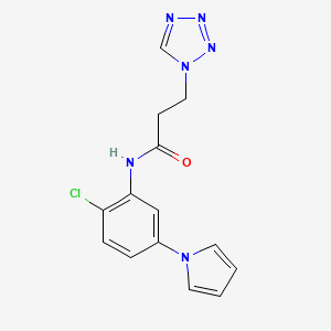 N-[2-chloro-5-(1H-pyrrol-1-yl)phenyl]-3-(1H-tetrazol-1-yl)propanamide