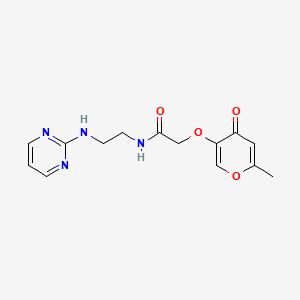 2-[(6-methyl-4-oxo-4H-pyran-3-yl)oxy]-N-[2-(pyrimidin-2-ylamino)ethyl]acetamide