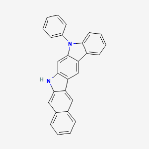 molecular formula C28H18N2 B13362892 5-Phenyl-5,7-dihydrobenzo[b]indolo[3,2-h]carbazole 