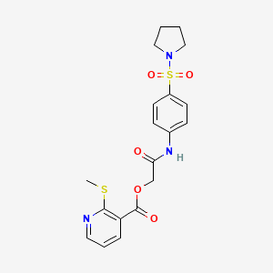 2-Oxo-2-((4-(pyrrolidin-1-ylsulfonyl)phenyl)amino)ethyl 2-(methylthio)nicotinate