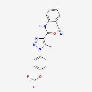 molecular formula C18H13F2N5O2 B13362916 N-(2-cyanophenyl)-1-[4-(difluoromethoxy)phenyl]-5-methyl-1H-1,2,3-triazole-4-carboxamide 