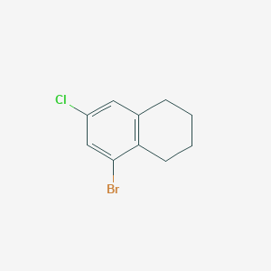 molecular formula C10H10BrCl B13362937 5-Bromo-7-chloro-1,2,3,4-tetrahydronaphthalene 