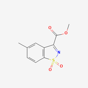 molecular formula C10H9NO4S B13362943 Methyl 5-methylbenzo[d]isothiazole-3-carboxylate 1,1-dioxide 