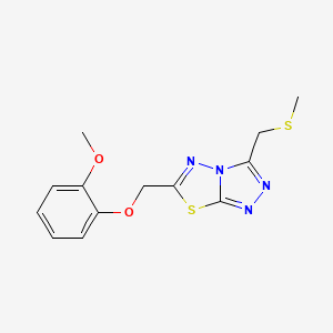 6-[(2-Methoxyphenoxy)methyl]-3-[(methylsulfanyl)methyl][1,2,4]triazolo[3,4-b][1,3,4]thiadiazole