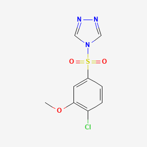 molecular formula C9H8ClN3O3S B13362964 2-chloro-5-(4H-1,2,4-triazol-4-ylsulfonyl)phenyl methyl ether 