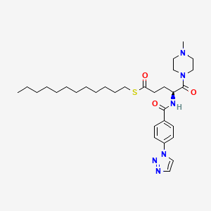 molecular formula C31H48N6O3S B13363022 S-Dodecyl (S)-4-(4-(1H-1,2,3-triazol-1-yl)benzamido)-5-(4-methylpiperazin-1-yl)-5-oxopentanethioate 