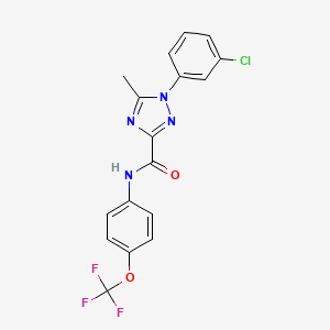 molecular formula C17H12ClF3N4O2 B13363043 1-(3-chlorophenyl)-5-methyl-N-[4-(trifluoromethoxy)phenyl]-1H-1,2,4-triazole-3-carboxamide 