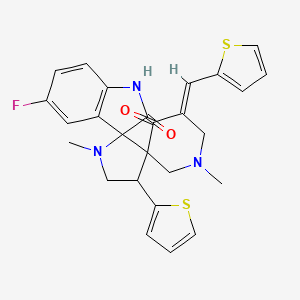 1',1''-Dimethyl-5-fluoro-3'-(2-thienyl)-3''-(2-thienylmethylene)-1,2-dihydro-dispiro[indole-3,5'-pyrrolidine-4',5''-piperidine]-2,4''-dione