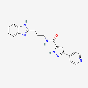 N-[3-(1H-benzimidazol-2-yl)propyl]-3-(4-pyridinyl)-1H-pyrazole-5-carboxamide