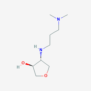 molecular formula C9H20N2O2 B13363102 (3S,4R)-4-((3-(Dimethylamino)propyl)amino)tetrahydrofuran-3-ol 