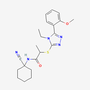 N-(1-Cyanocyclohexyl)-2-((4-ethyl-5-(2-methoxyphenyl)-4H-1,2,4-triazol-3-yl)thio)propanamide