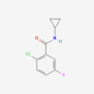 molecular formula C10H9ClINO B13363156 2-Chloro-N-cyclopropyl-5-iodobenzamide 