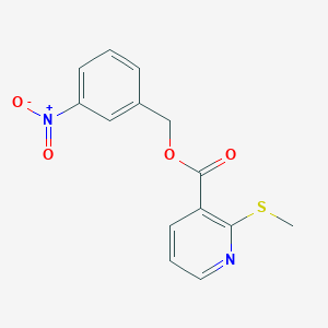 molecular formula C14H12N2O4S B13363164 3-Nitrobenzyl 2-(methylthio)nicotinate 