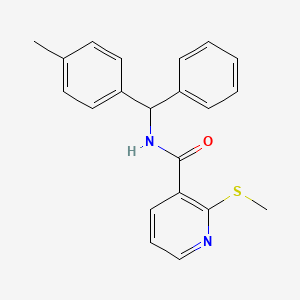 N-[(4-methylphenyl)(phenyl)methyl]-2-(methylsulfanyl)pyridine-3-carboxamide