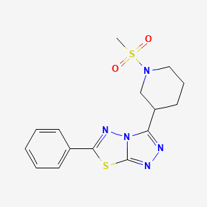 molecular formula C15H17N5O2S2 B13363217 3-[1-(Methylsulfonyl)-3-piperidinyl]-6-phenyl[1,2,4]triazolo[3,4-b][1,3,4]thiadiazole 