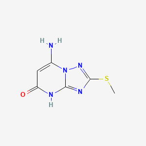 molecular formula C6H7N5OS B13363308 7-amino-2-(methylsulfanyl)[1,2,4]triazolo[1,5-a]pyrimidin-5(4H)-one 