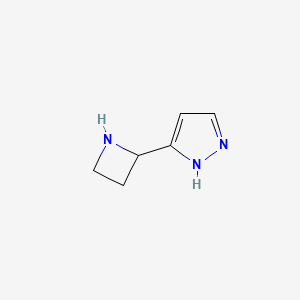 molecular formula C6H9N3 B13363373 3-(Azetidin-2-yl)-1H-pyrazole 