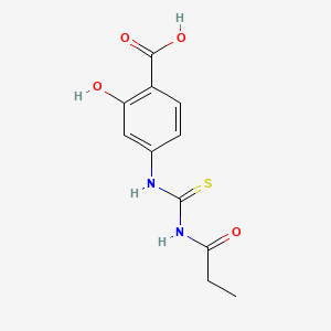 2-Hydroxy-4-[(propanoylcarbamothioyl)amino]benzoic acid