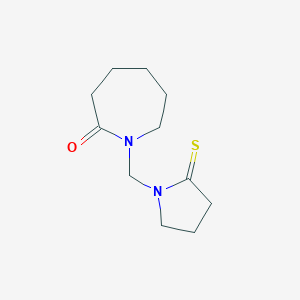 molecular formula C11H18N2OS B133634 1-((2-Thioxopyrrolidin-1-yl)methyl)azepan-2-one CAS No. 157439-35-5