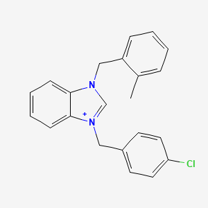 molecular formula C22H20ClN2+ B13363414 3-(4-chlorobenzyl)-1-(2-methylbenzyl)-3H-benzimidazol-1-ium 