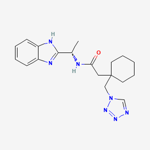 N-[1-(1H-benzimidazol-2-yl)ethyl]-2-[1-(1H-tetraazol-1-ylmethyl)cyclohexyl]acetamide