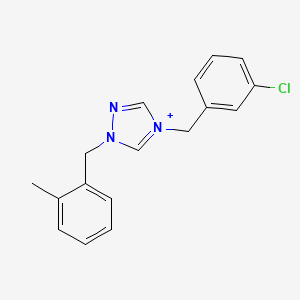 molecular formula C17H17ClN3+ B13363467 4-(3-chlorobenzyl)-1-(2-methylbenzyl)-1H-1,2,4-triazol-4-ium 