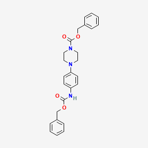 molecular formula C26H27N3O4 B13363479 Benzyl 4-(4-(((benzyloxy)carbonyl)amino)phenyl)piperazine-1-carboxylate 