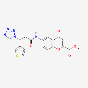 molecular formula C19H15N5O5S B13363492 methyl 4-oxo-6-{[3-(1H-tetraazol-1-yl)-3-(3-thienyl)propanoyl]amino}-4H-chromene-2-carboxylate 