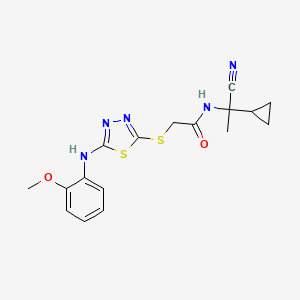 N-(1-Cyano-1-cyclopropylethyl)-2-((5-((2-methoxyphenyl)amino)-1,3,4-thiadiazol-2-yl)thio)acetamide