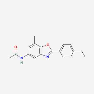 molecular formula C18H18N2O2 B13363538 N-[2-(4-ethylphenyl)-7-methyl-1,3-benzoxazol-5-yl]acetamide 