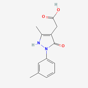 molecular formula C13H14N2O3 B1336357 (5-羟基-3-甲基-1-间甲苯甲基-1H-吡唑-4-基)-乙酸 CAS No. 1015844-54-8