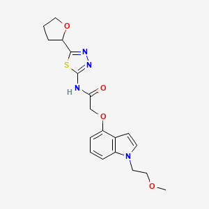 2-{[1-(2-methoxyethyl)-1H-indol-4-yl]oxy}-N-[5-(tetrahydrofuran-2-yl)-1,3,4-thiadiazol-2-yl]acetamide