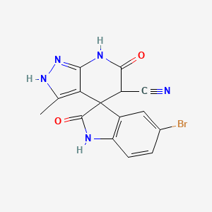 3'-Methyl-5-bromo-1,2,2',5',6',7'-hexahydro-2,6'-dioxospiro(indole-3,4'-pyrazolo[3,4-b]pyridine)-5'-carbonitrile