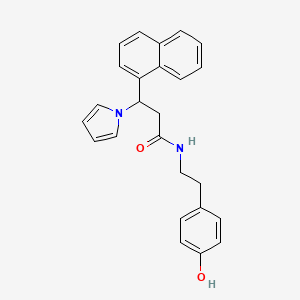 N-[2-(4-hydroxyphenyl)ethyl]-3-(naphthalen-1-yl)-3-(1H-pyrrol-1-yl)propanamide