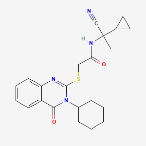 molecular formula C22H26N4O2S B13363653 N-(1-Cyano-1-cyclopropylethyl)-2-((3-cyclohexyl-4-oxo-3,4-dihydroquinazolin-2-yl)thio)acetamide 