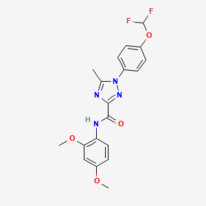 molecular formula C19H18F2N4O4 B13363679 1-[4-(difluoromethoxy)phenyl]-N-(2,4-dimethoxyphenyl)-5-methyl-1H-1,2,4-triazole-3-carboxamide 