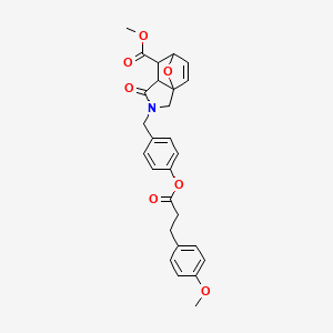 Methyl 3-(4-{[3-(4-methoxyphenyl)propanoyl]oxy}benzyl)-4-oxo-10-oxa-3-azatricyclo[5.2.1.0~1,5~]dec-8-ene-6-carboxylate