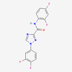 molecular formula C15H8F4N4O B13363773 N-(2,4-difluorophenyl)-1-(3,4-difluorophenyl)-1H-1,2,4-triazole-3-carboxamide 