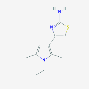 molecular formula C11H15N3S B1336378 4-(1-Ethyl-2,5-dimethyl-1H-pyrrol-3-yl)-thiazol-2-ylamine CAS No. 887694-90-8