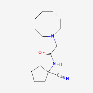 molecular formula C15H25N3O B13363783 2-(azocan-1-yl)-N-(1-cyanocyclopentyl)acetamide 