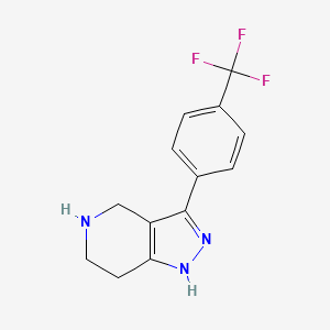 molecular formula C13H12F3N3 B1336382 3-[4-(三氟甲基)苯基]-4,5,6,7-四氢-1H-吡唑并[4,3-c]吡啶 CAS No. 879072-54-5