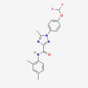 molecular formula C19H18F2N4O2 B13363821 1-[4-(difluoromethoxy)phenyl]-N-(2,4-dimethylphenyl)-5-methyl-1H-1,2,4-triazole-3-carboxamide 