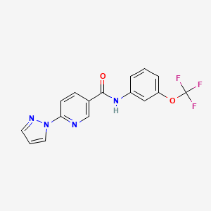 6-(1H-pyrazol-1-yl)-N-[3-(trifluoromethoxy)phenyl]nicotinamide