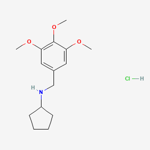 molecular formula C15H24ClNO3 B1336389 Cyclopentyl-(3,4,5-trimethoxy-benzyl)-amine hydrochloride CAS No. 1052525-88-8