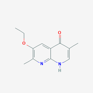 molecular formula C12H14N2O2 B133639 6-Ethoxy-3,7-dimethyl-1,8-naphthyridin-4-ol CAS No. 151099-29-5